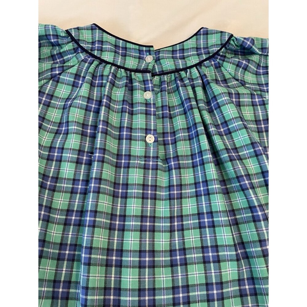 boutique girls dress 12 Castles and Crowns blue plaid bishop flannel long sleeve - Picture 8 of 8